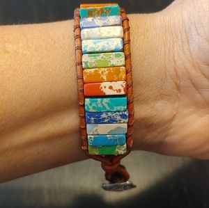 multi colored stone bracelet